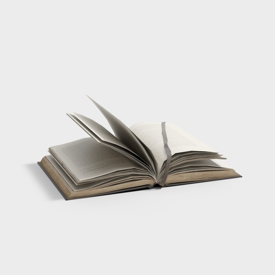 Beige Modern Book Decoration 3D Model for Elegant Styling