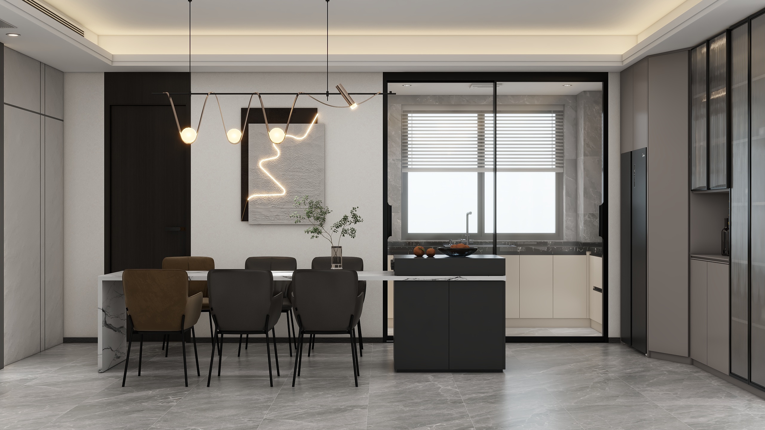 王男-香港置地·紫玥意式轻奢风175㎡4室-装修设计方案