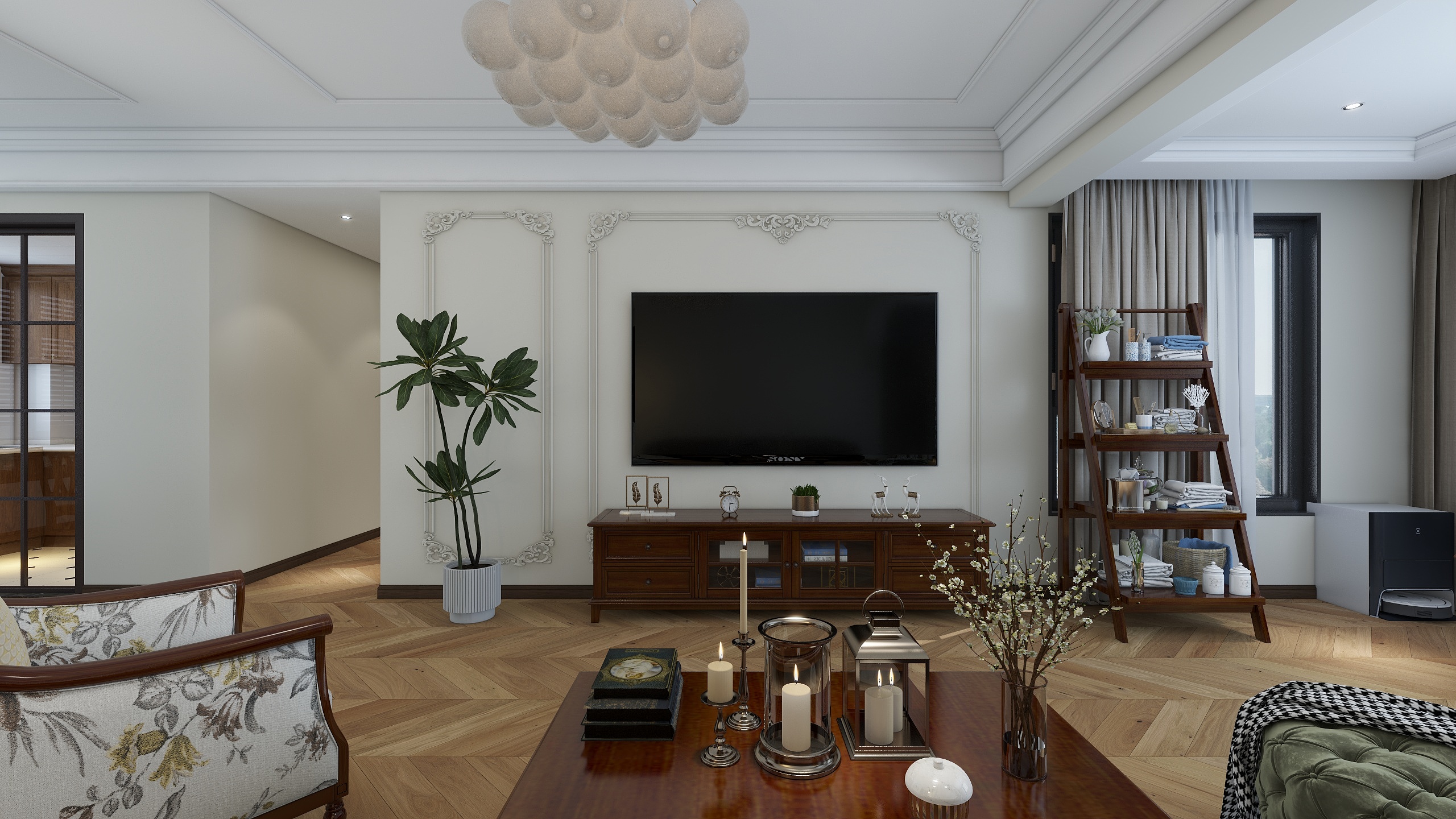 全案设计谢武-衡阳乐城中古风简美装修效果图