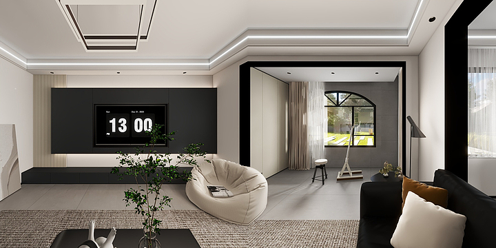 睡到自然醒z-肥鹅设计|钟府吉宅--黑白灰-装修设计方案