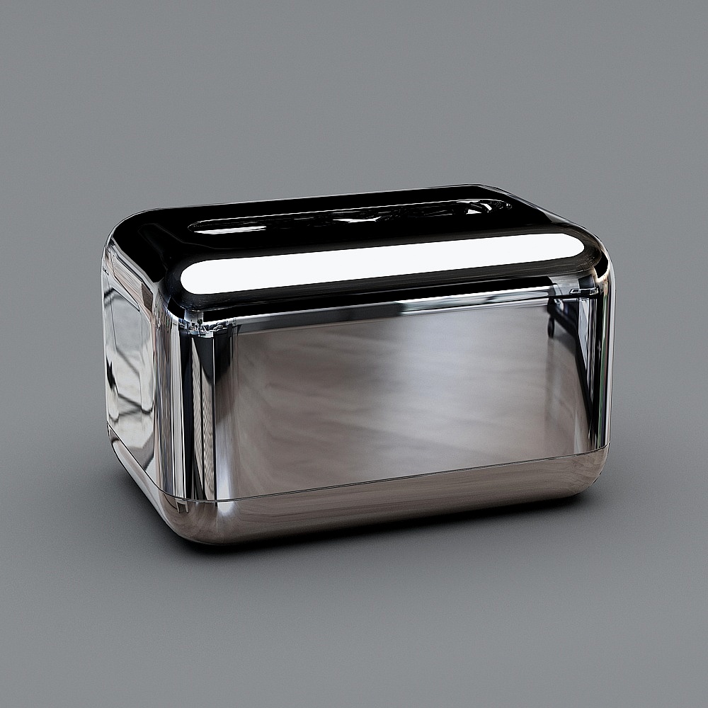 Rechteckige silberne Taschentuchbox aus Kunststoff