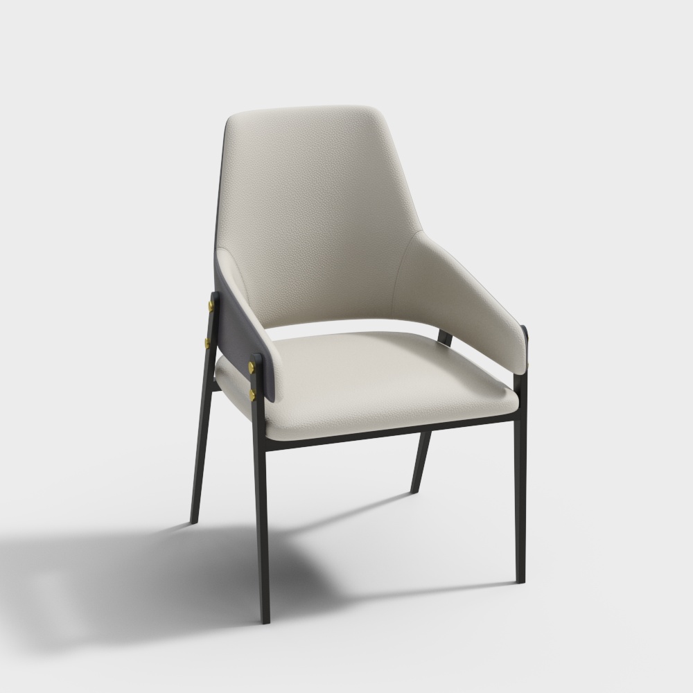 Moderne, gepolsterte Esszimmerstühle aus PU-Leder in Khaki (2er-Set) mit solider Rückenlehne
