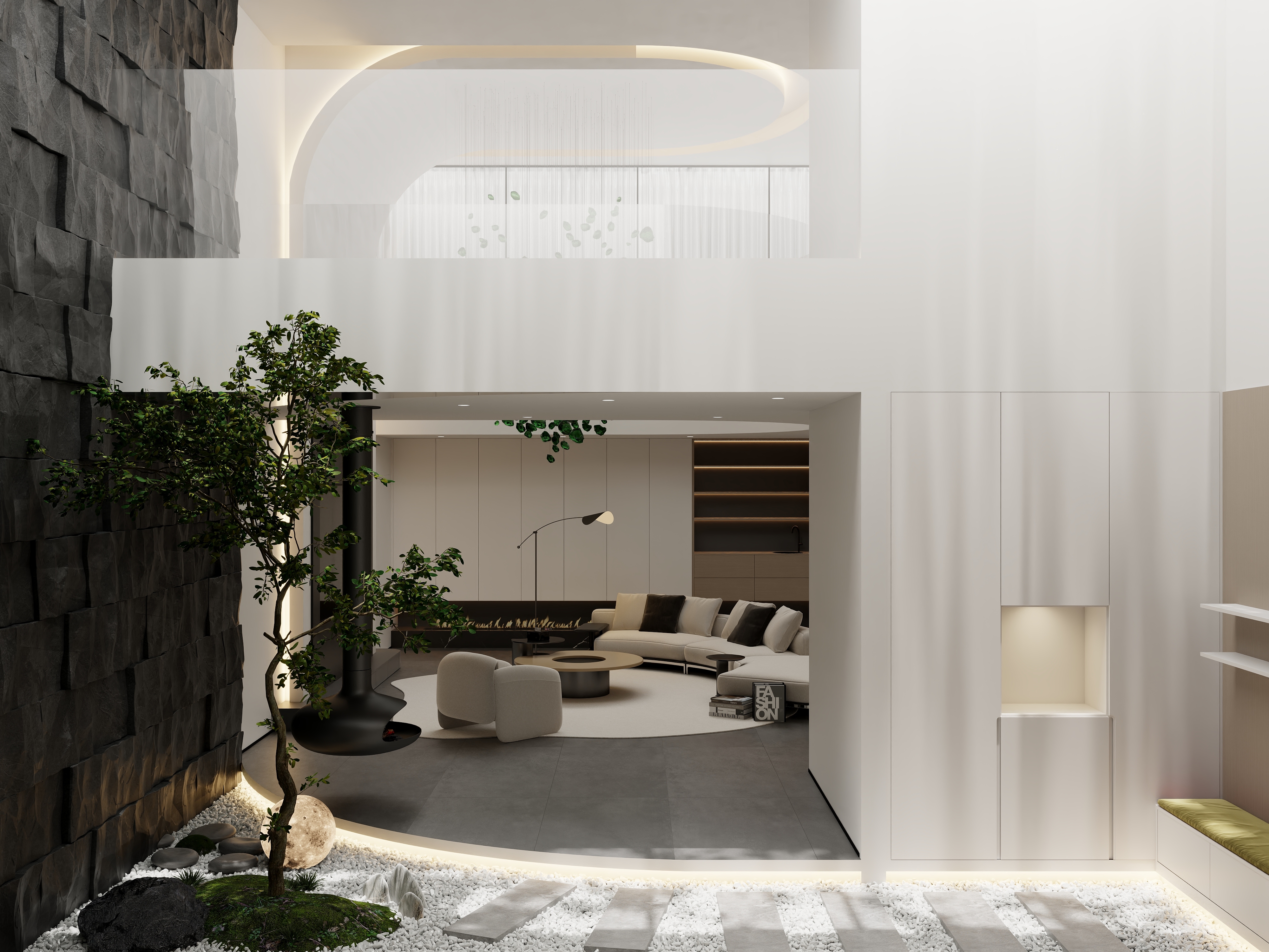 Frank-2-《凤栖》挑空地下室-装修设计方案