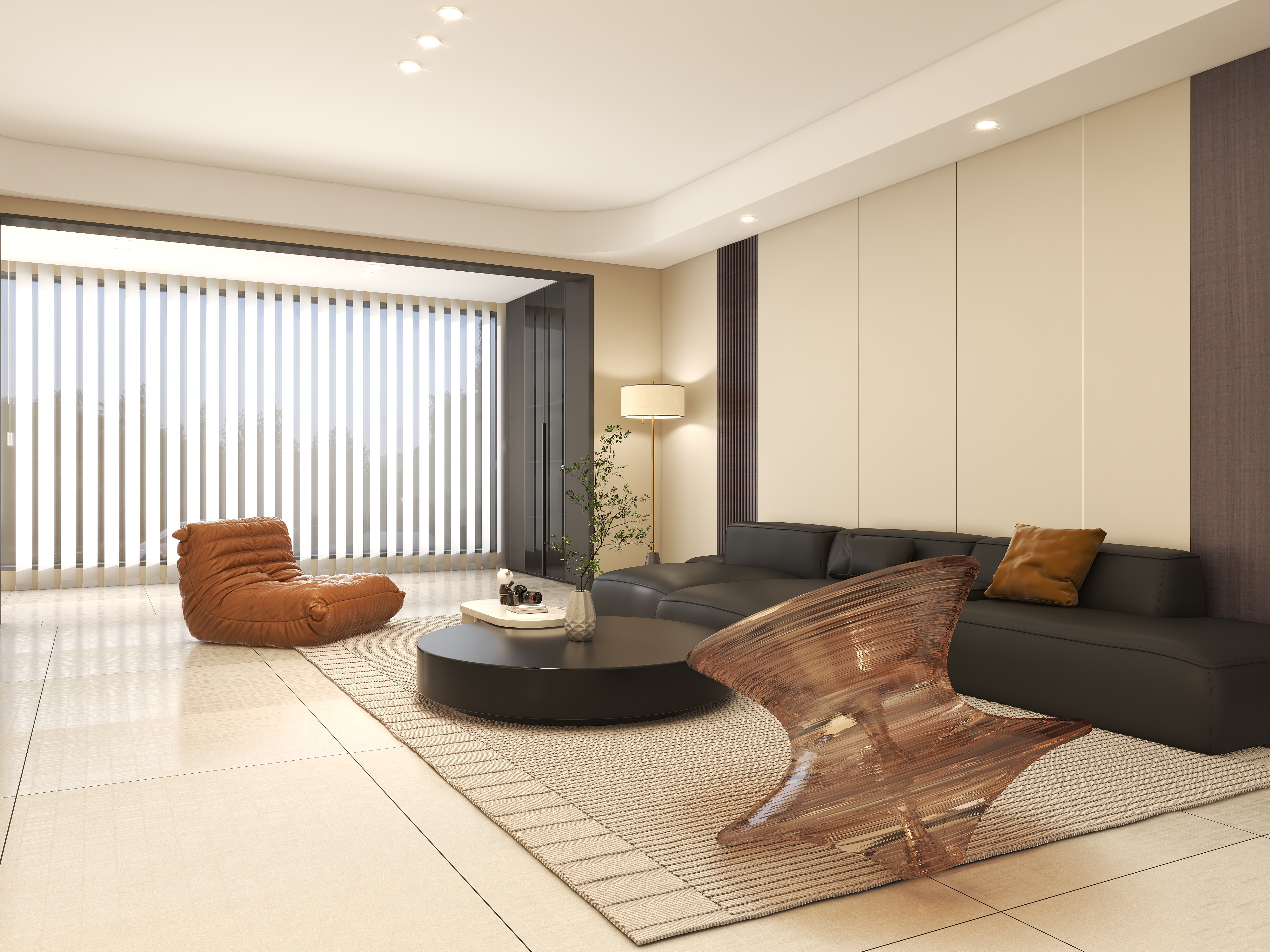 东莞全屋全案设计-200平-意式极简设计装修效果图