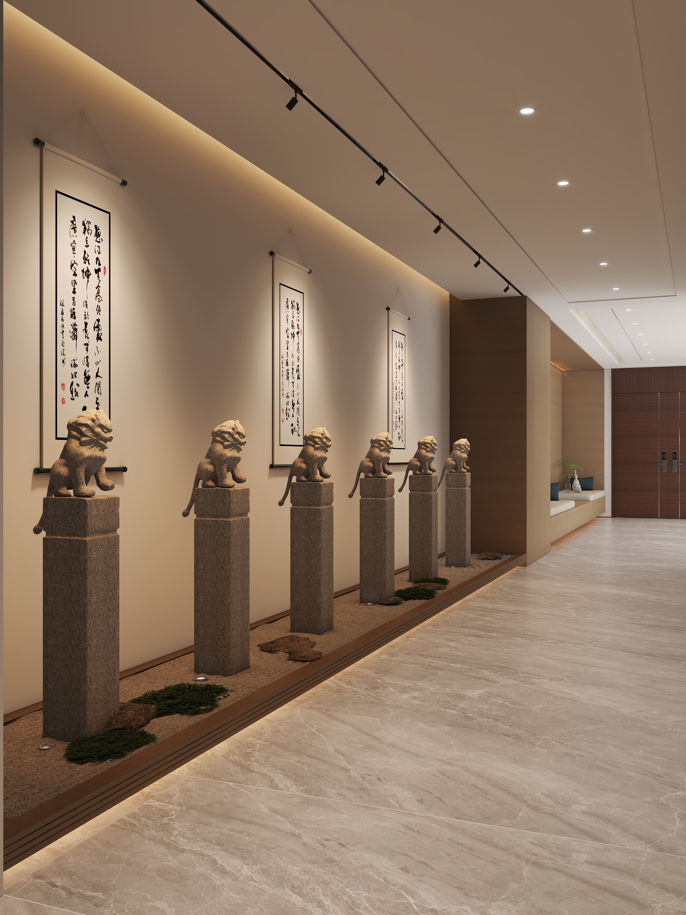 超级有范空间设计-新中式|300㎡|接待会所装修效果图