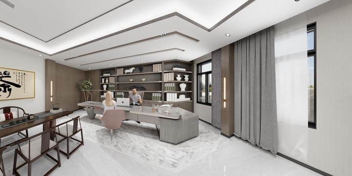 三驿设计-从仁堂二楼办公室-装修设计方案