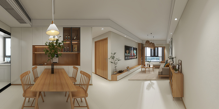 设计师龙深-江语云城115M²-原木田园-装修设计方案