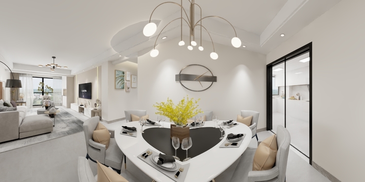 全案设计师陈秋宇-欣湾东苑120廖帅哥雅居效果图-装修设计方案