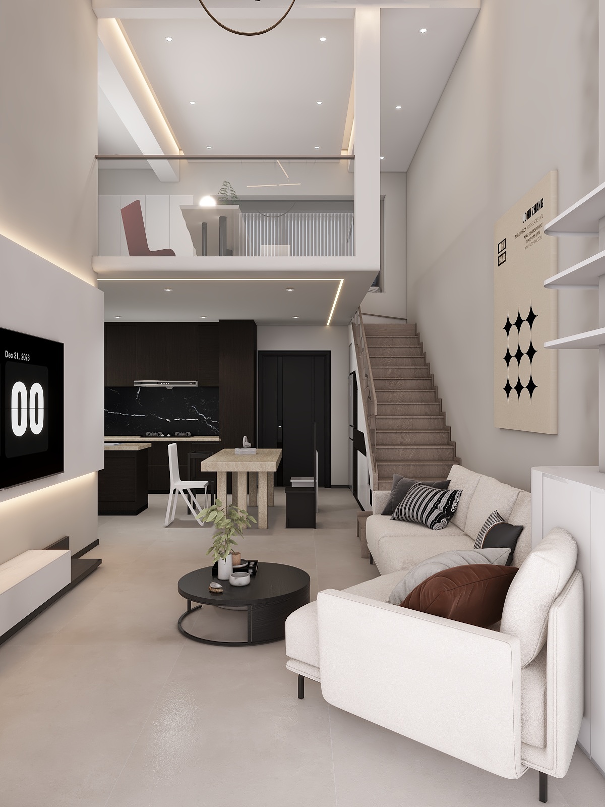 张文龙PVqz-现代简约-单身公寓-装修设计方案