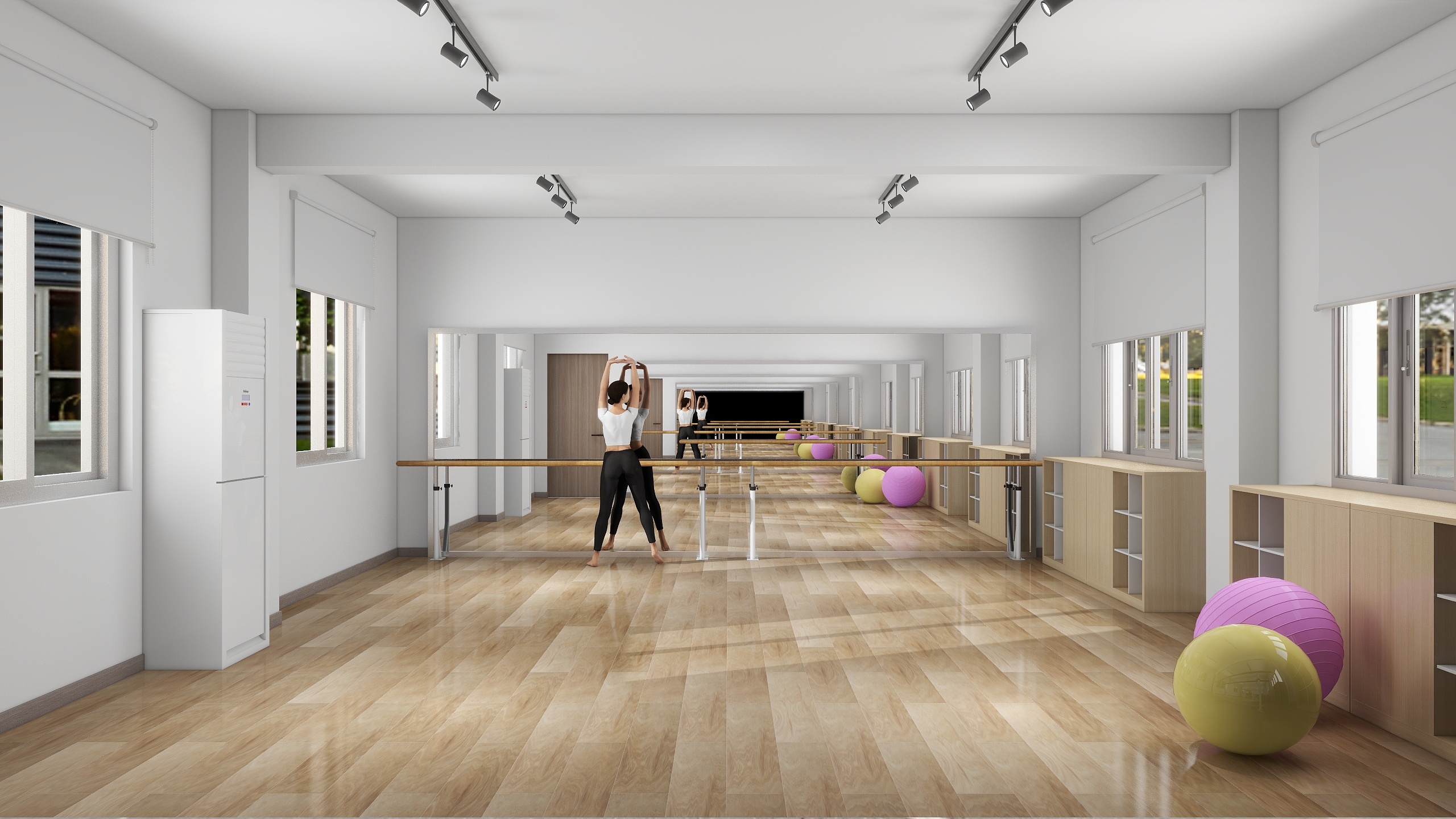 设计师曾二哥-帕里镇三社区舞蹈室-装修设计方案