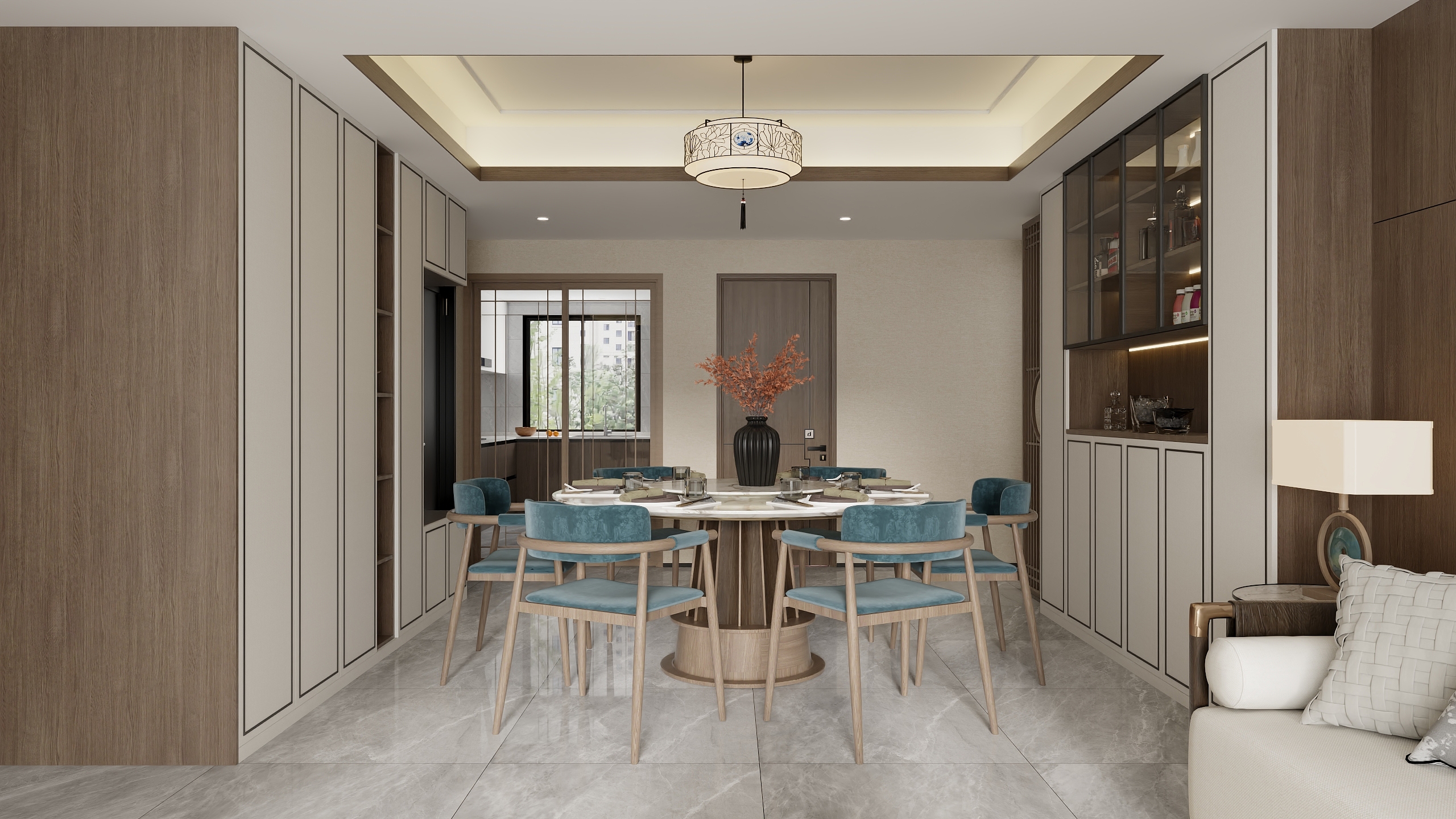 设计师陈端阳-【临潼】四居新中式-装修设计方案