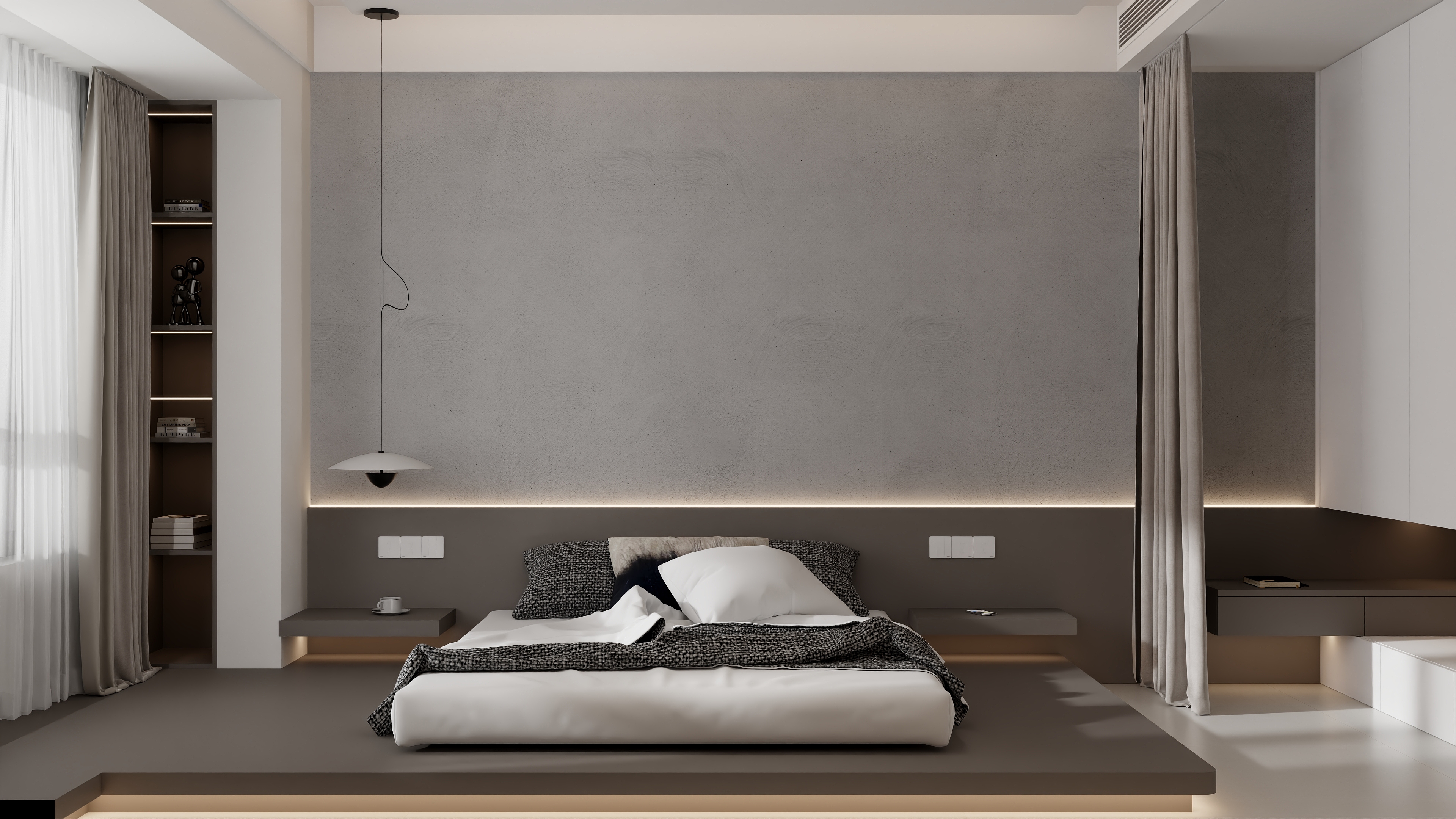 淮南东顶装饰工程有限公司-现代黑白灰极简风-装修设计方案