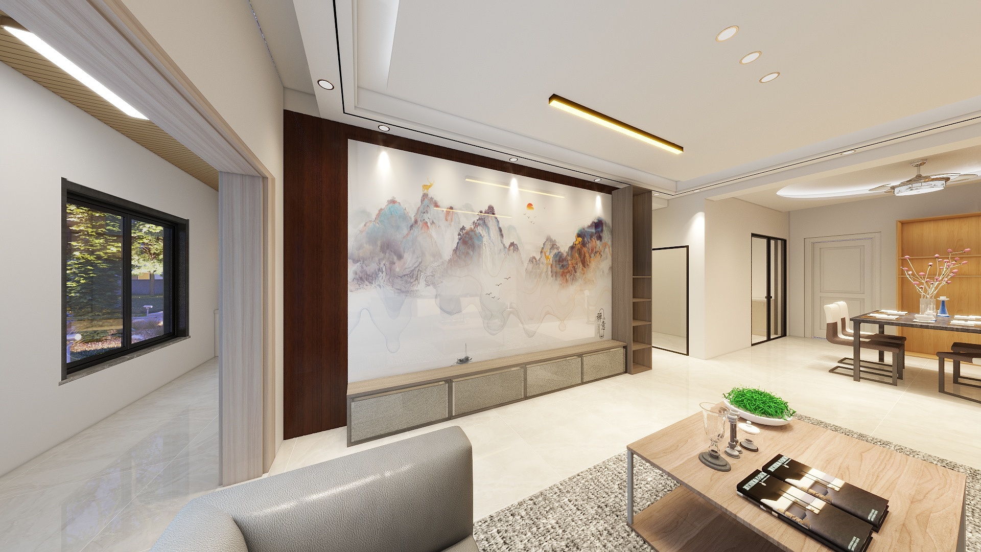 A阳光广告装饰-115㎡3室装修效果图