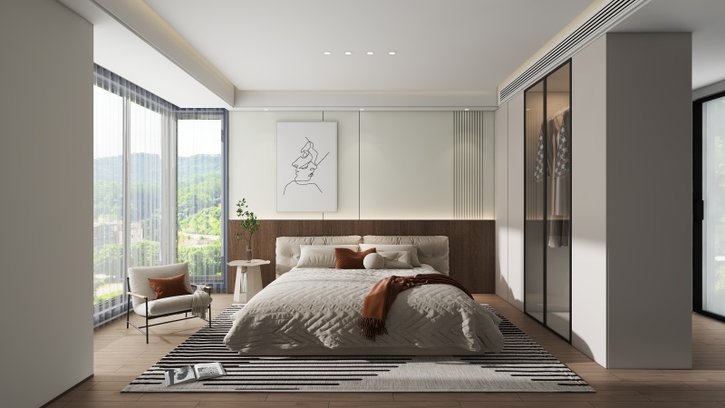 Modern Girls Bedroom with Grey Walls