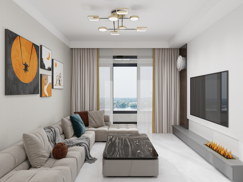 Modern Gray Living Room with Elegant Simplicity