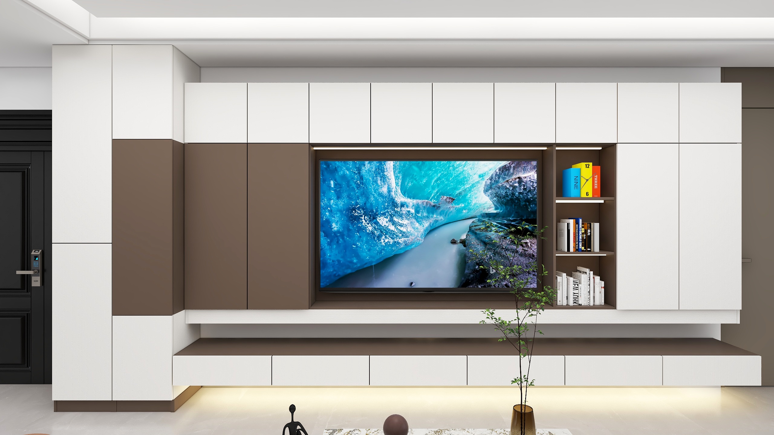 辰尚设计-石岛凤凰湖黑白灰3室装修效果图