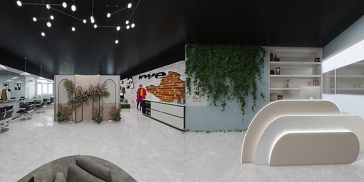 海威装饰设计师-星悦广场理发店-装修设计方案