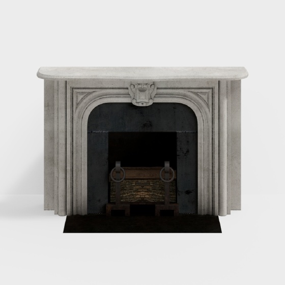 Simple European fireplace