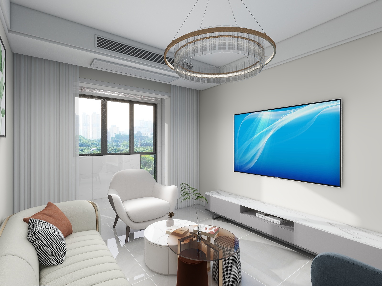 合肥双诚-M璘-金葡萄家园100平方极简奶油风格装修效果图