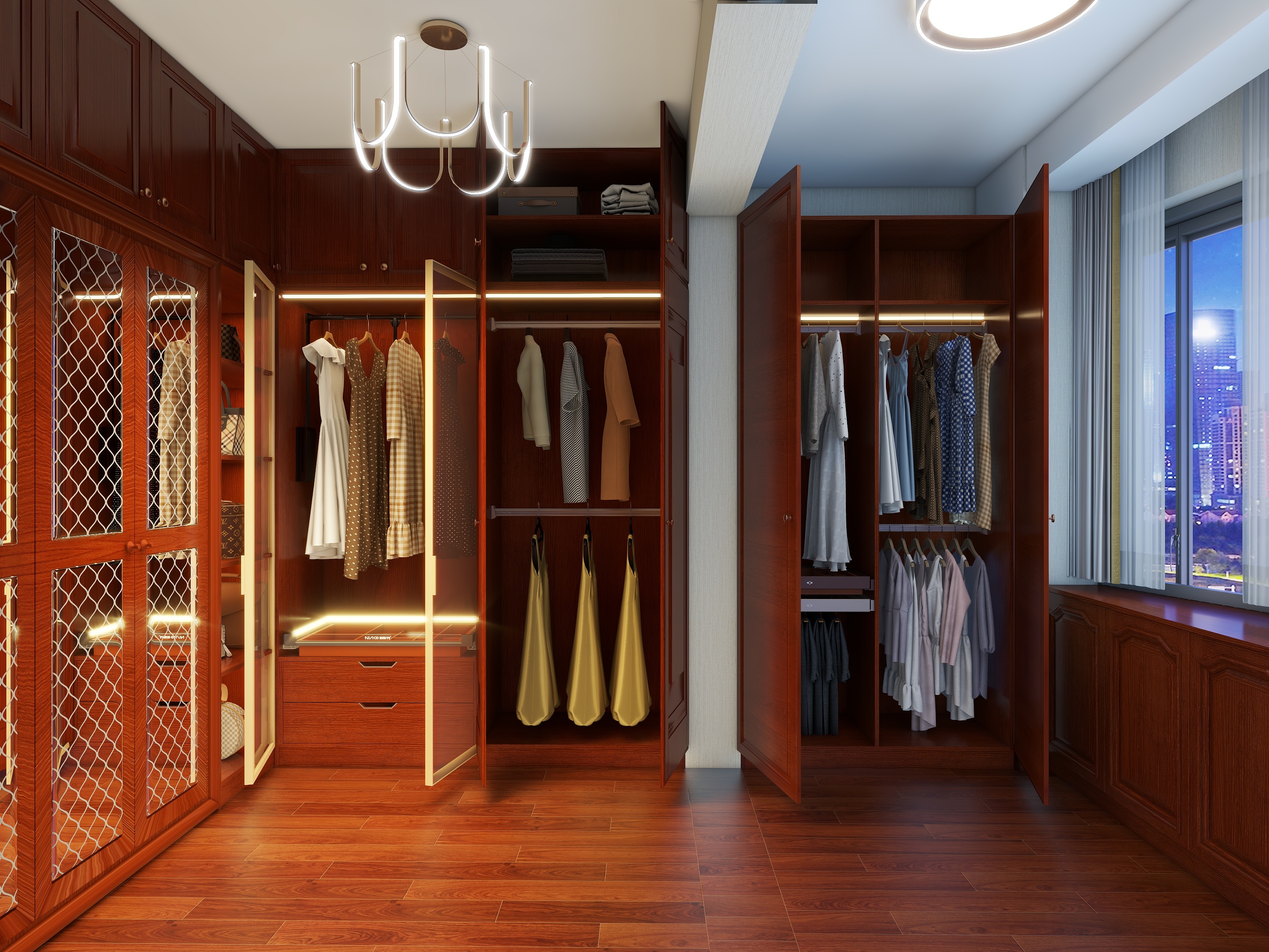 龙派创意设计刘杨-东方华尔兹衣帽间-装修设计方案
