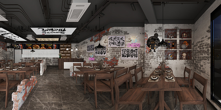 时蓝设计丶SLdesign-烧烤店-破烂风--SHILAN DESIGN-18139602588-装修设计方案