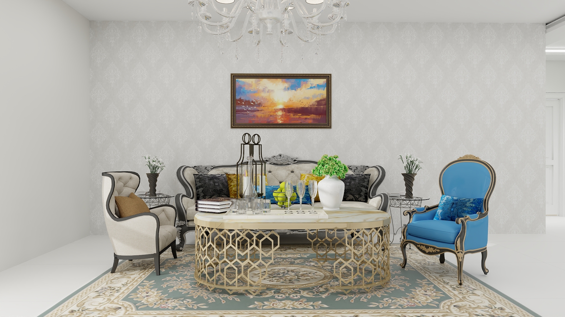 守在街角-欧式风格三室装修效果图