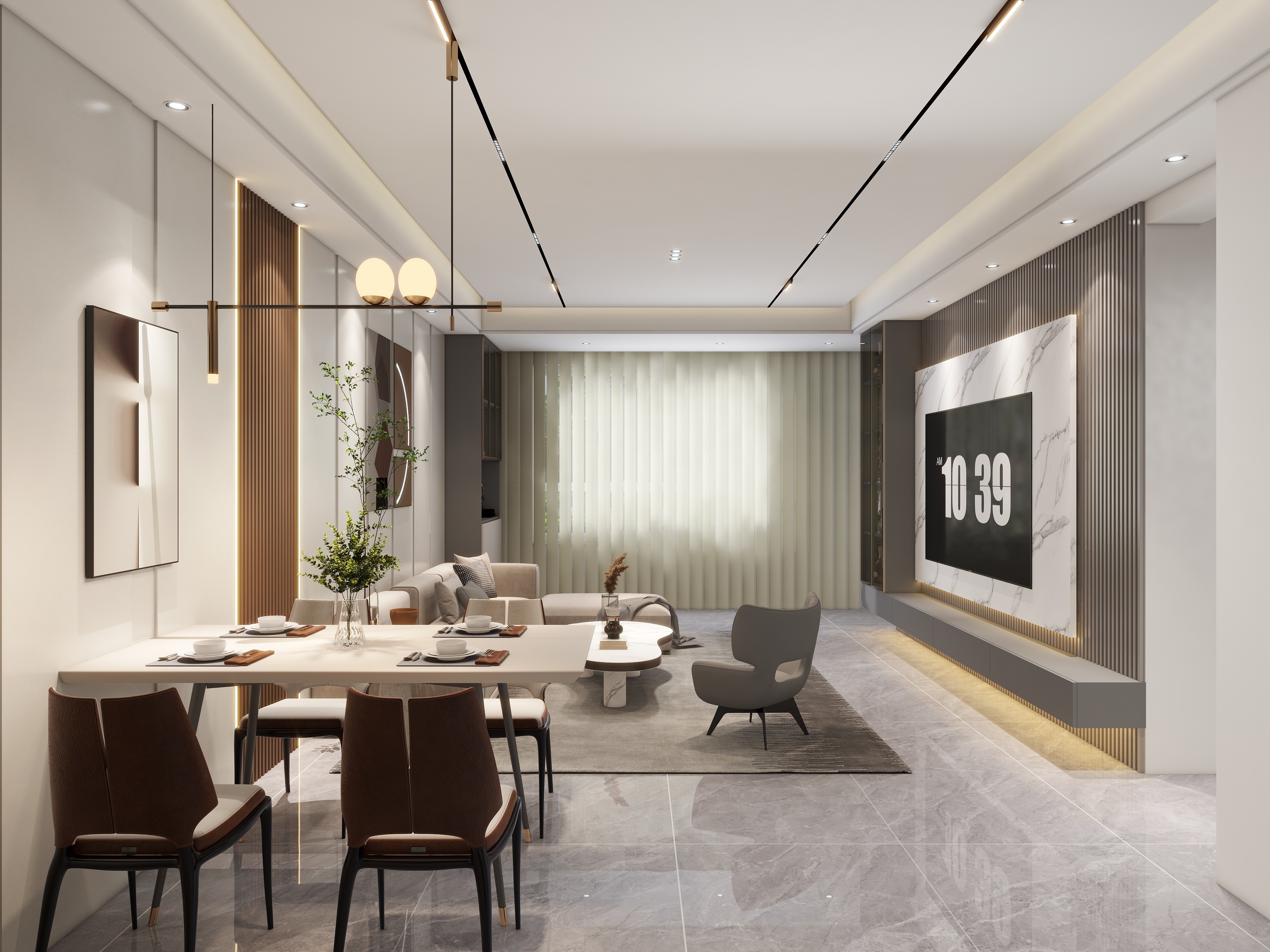 度晓佳-现代简约105平三室两厅两卫装修效果图