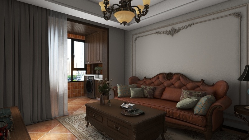 Elegant Traditional Orange Living Room