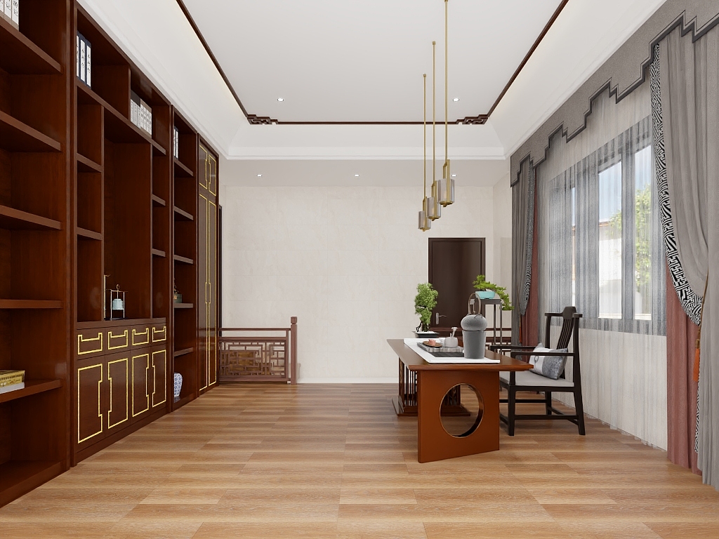 浚侨设计-书房--别墅-装修设计方案