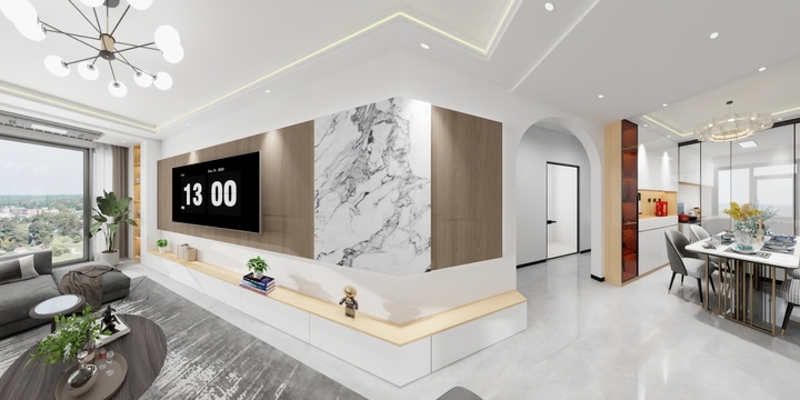 A源艺装饰设计-唐河尚府北苑13号楼103现代节约样板间-装修设计方案