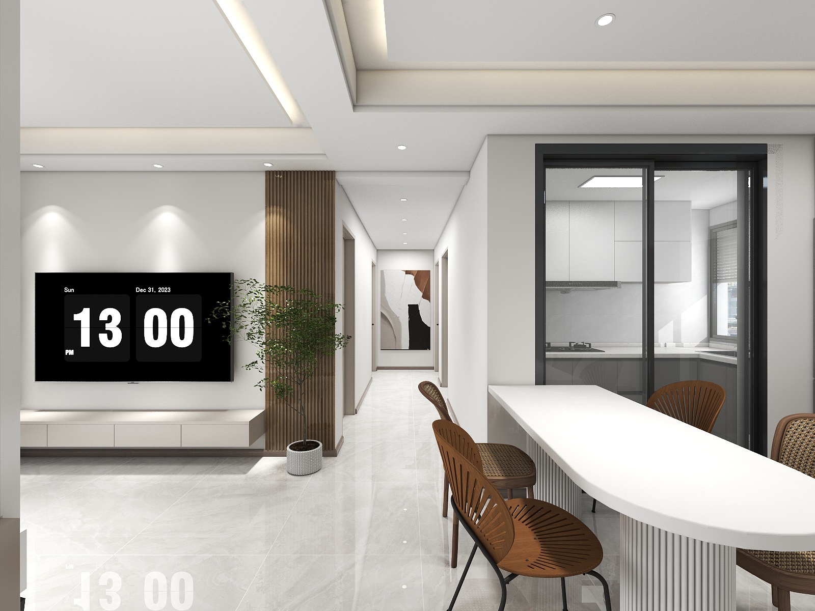 鹤壁一米装饰设计-92㎡3室-装修设计方案