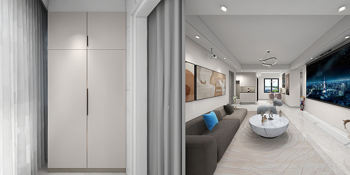 乐天装饰有限公司-中昂朗润5-605雅居效果图-装修设计方案