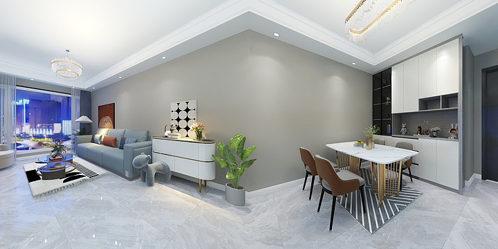 室内设计CAD-御水帝景城2期3-4-201高档住宅-装修设计方案