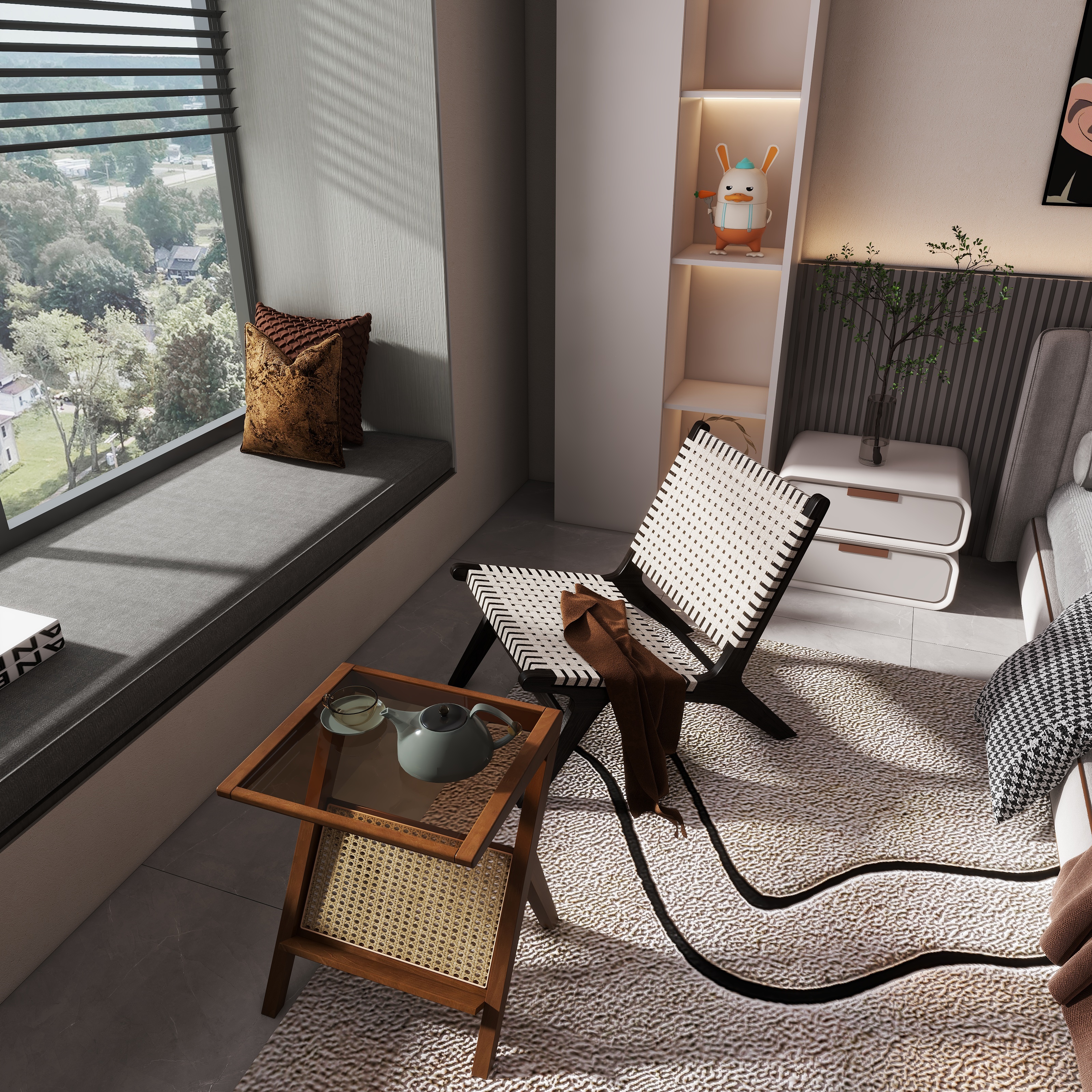 花海设计视觉表现-现代卧室-装修设计方案