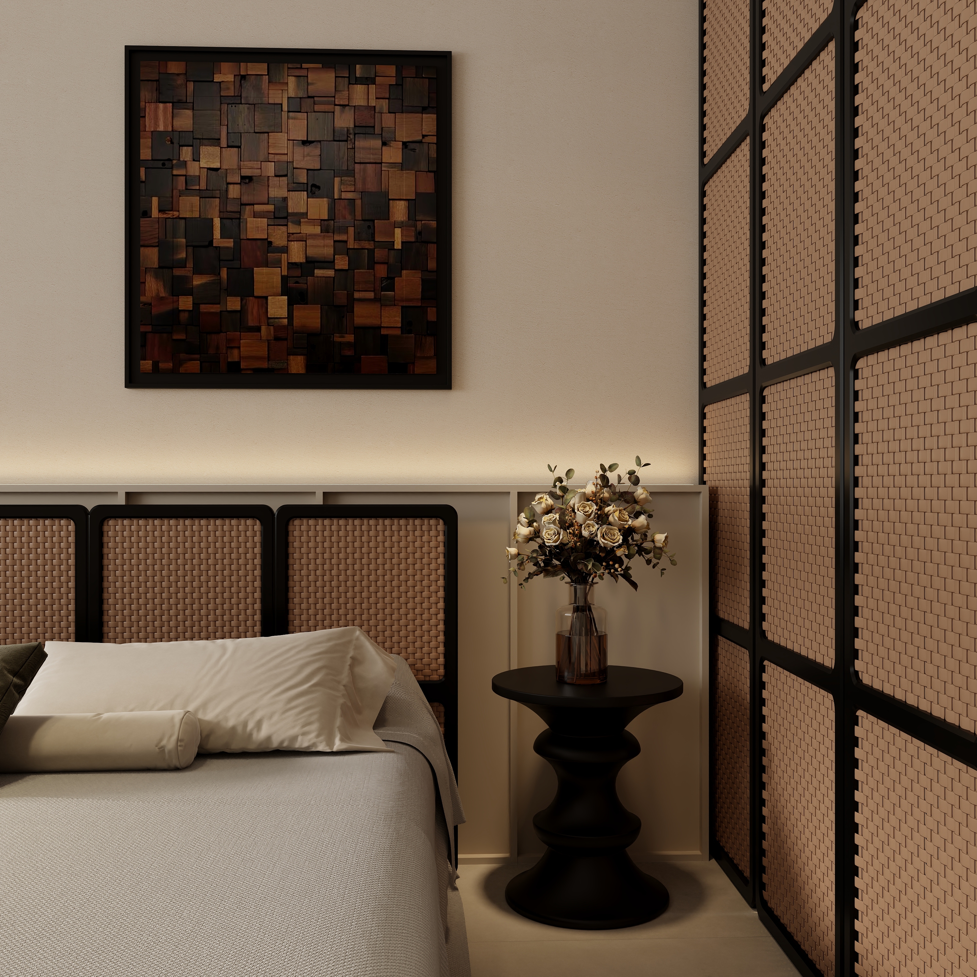 LONGPING-30m²中古风卧室-装修设计方案