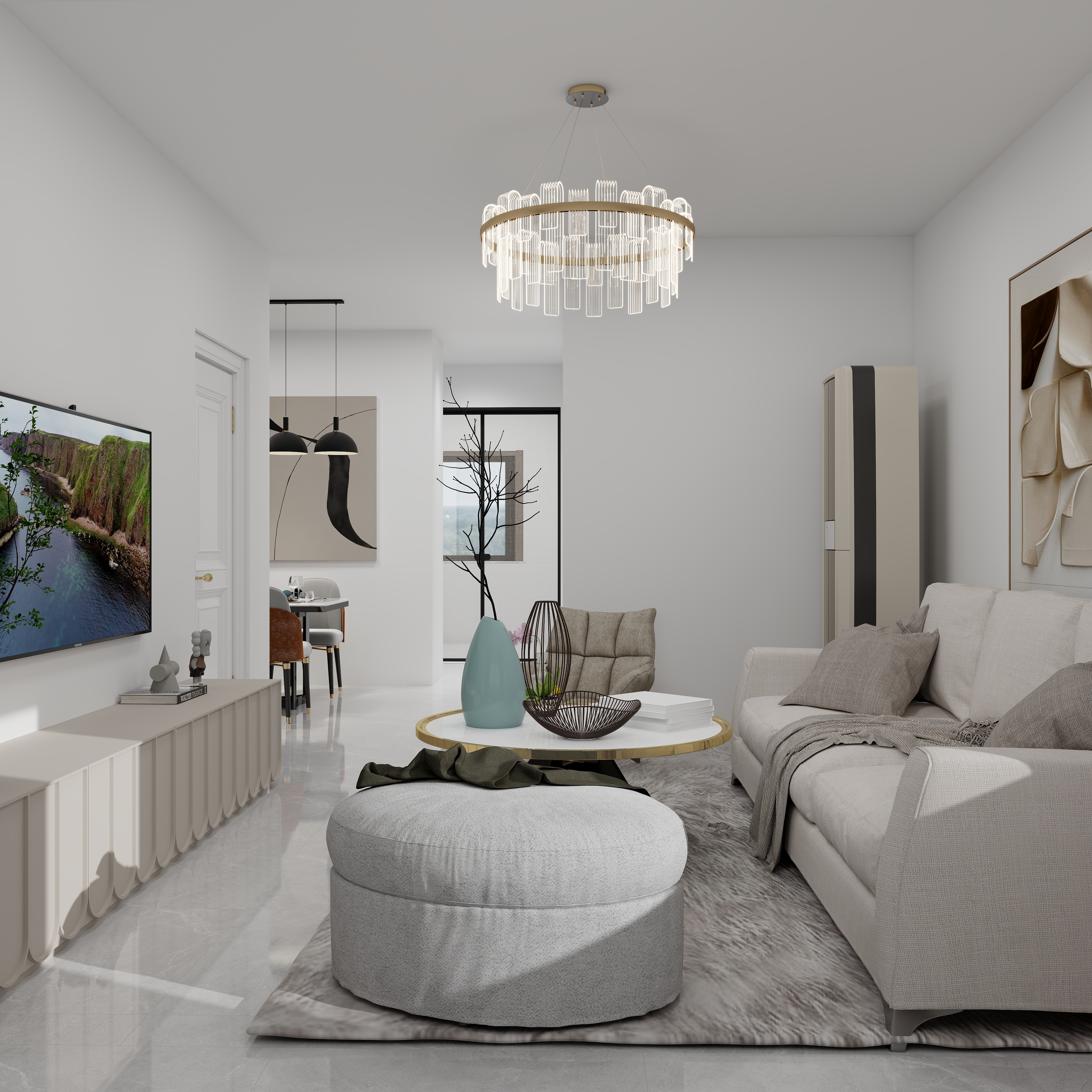 enyi设计工作室-鹤林小区74㎡2室装修效果图