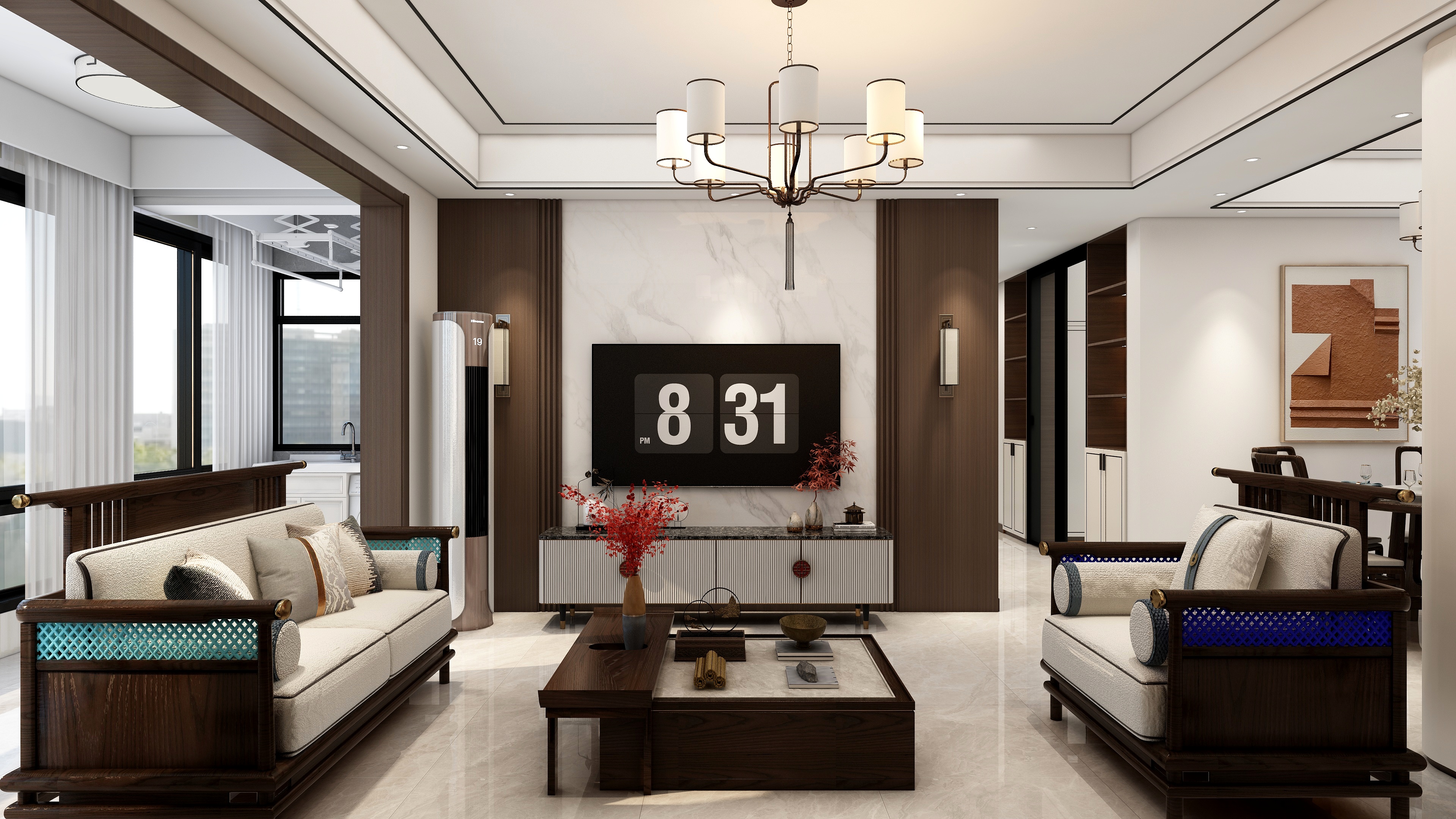 星空设计工作室design-新中式119㎡5室装修效果图