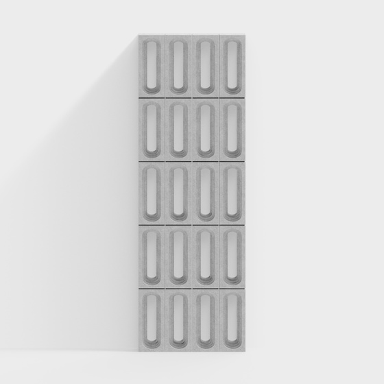 Gray Modern Cutout Partition 3D Model