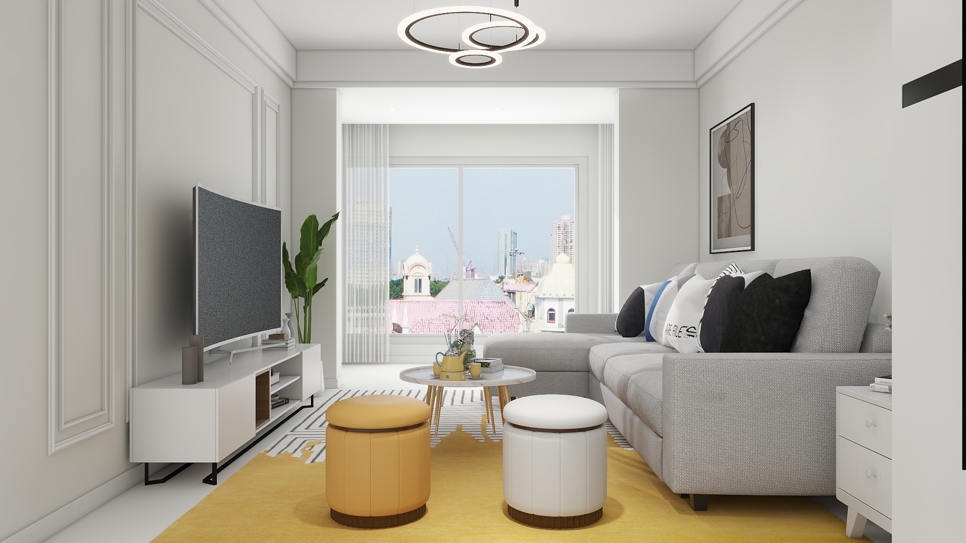 李林-现代简约74㎡1室装修效果图