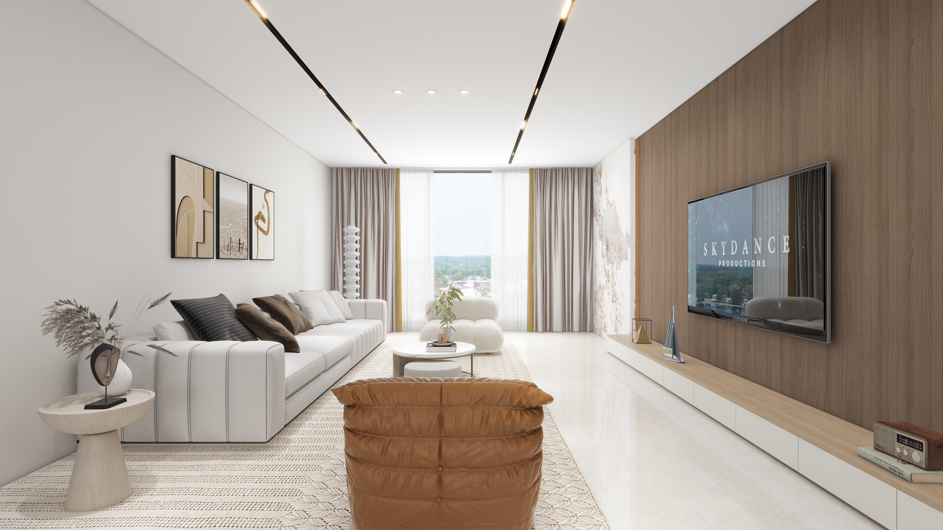 彭铃岚-现代简约客厅厨房-装修设计方案