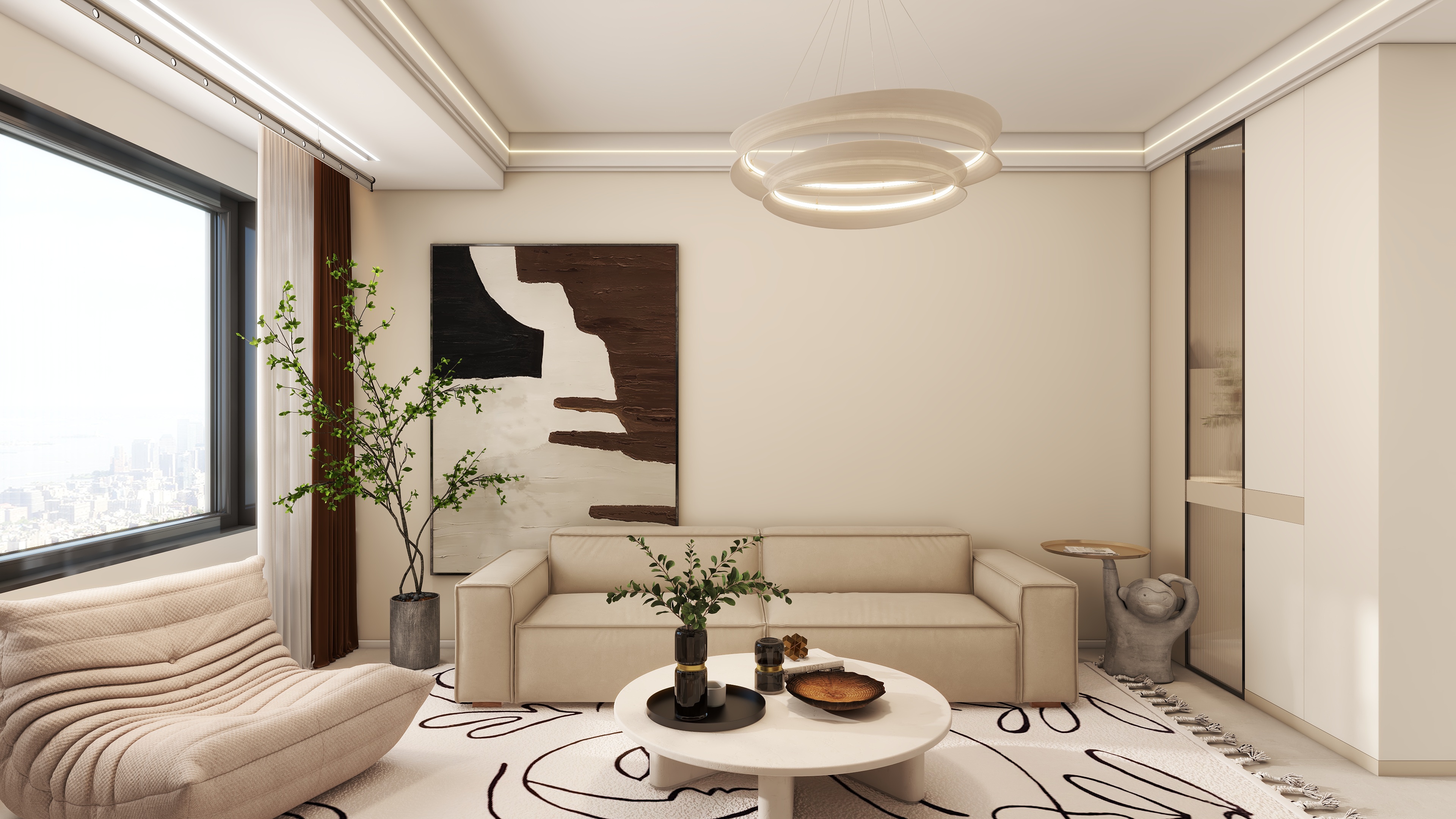 梵懋全景-89㎡2室-装修设计方案