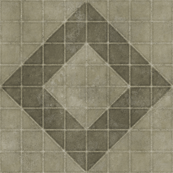 Floor Tile 069 3D Model in Gray Material