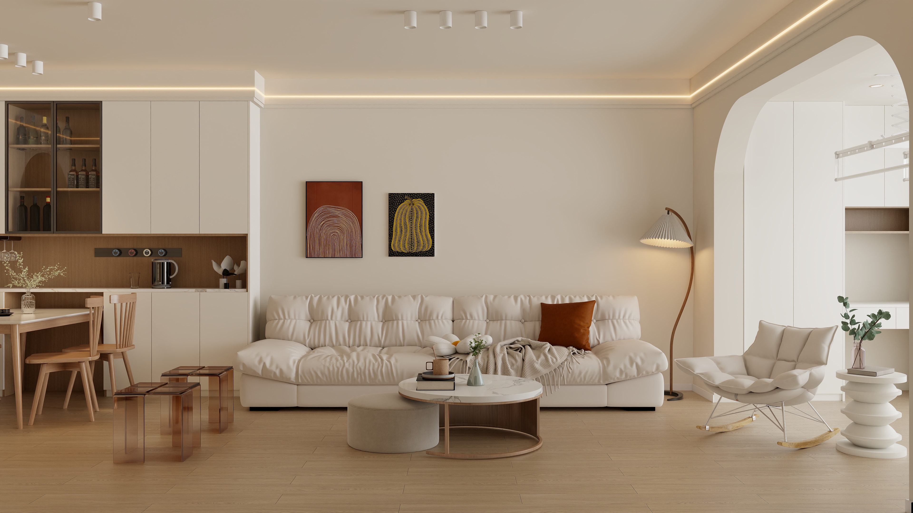 书涵|Harder-【碧波豪庭】114m²现代原木混搭3室装修效果图