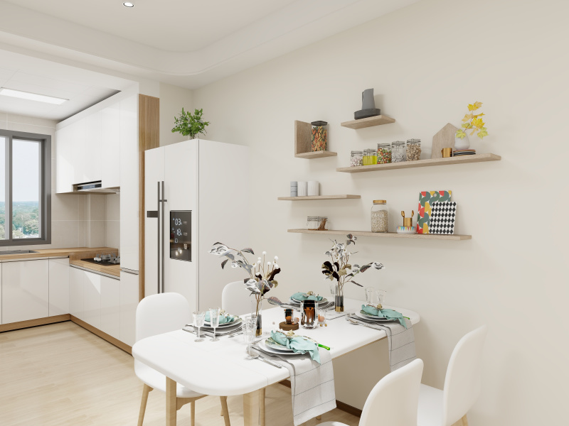 Creamy Minimalist Dining Room