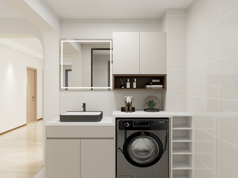 Modern Minimalist Bathroom with Storage Solutions