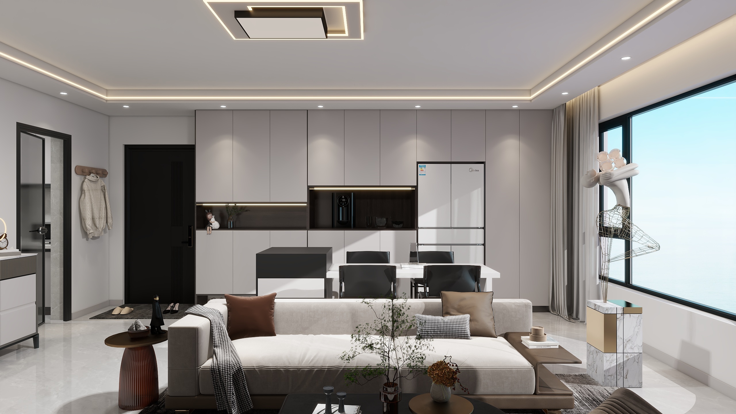 HT设计HT-远洋上河风景105平现代风格-装修设计方案