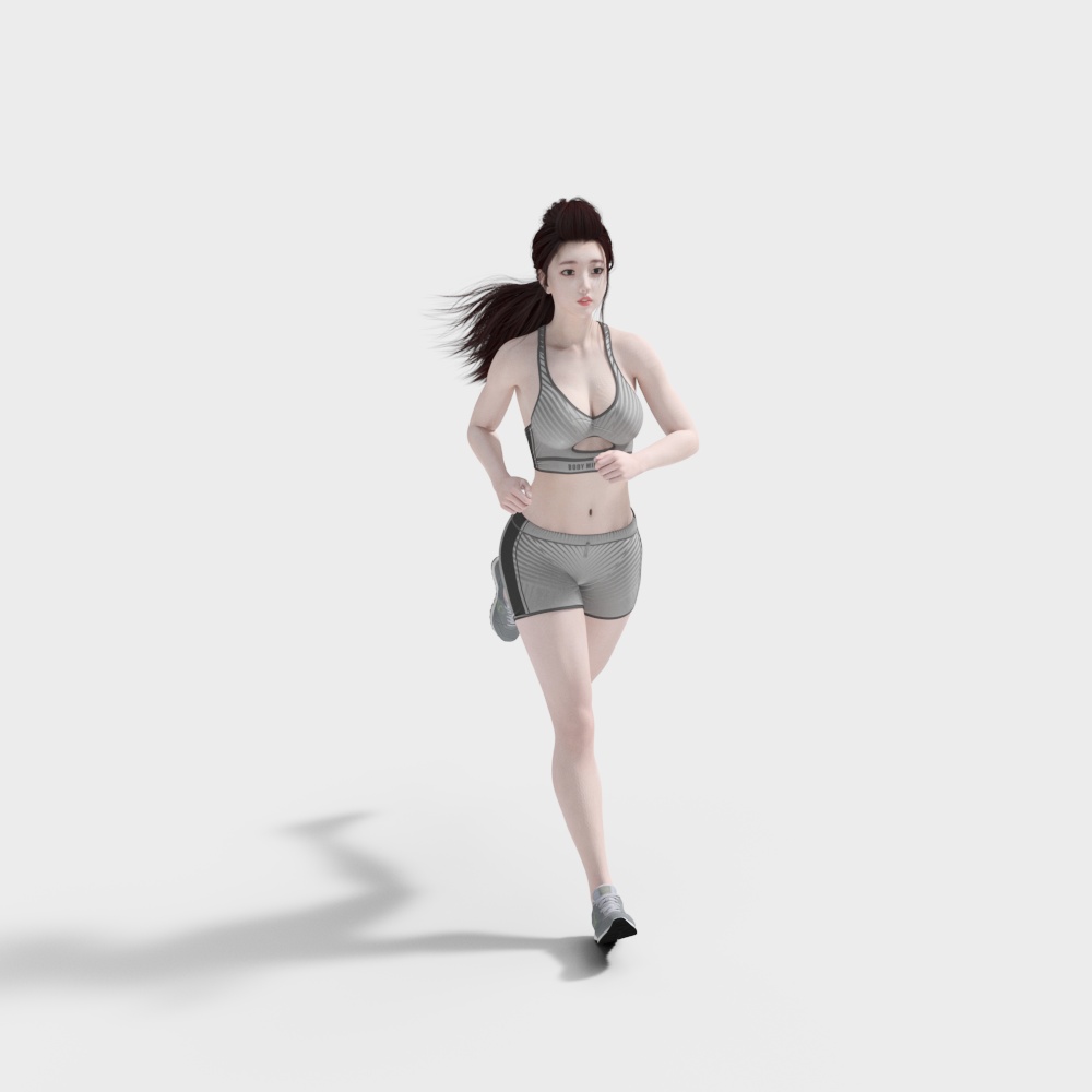 跑步女生3D模型