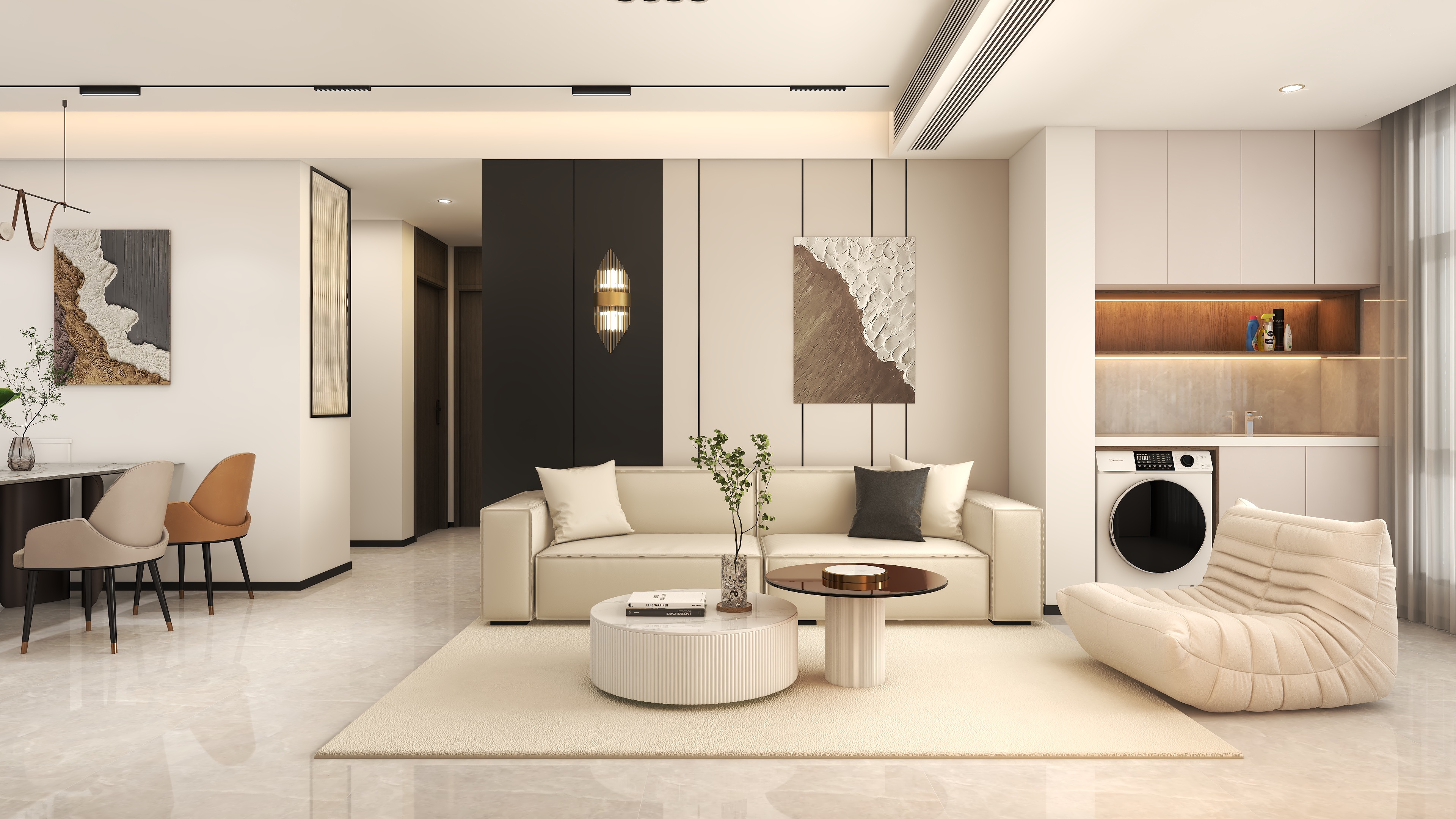 书涵|Harder-【汉成世家】98m²现代轻奢3室装修效果图