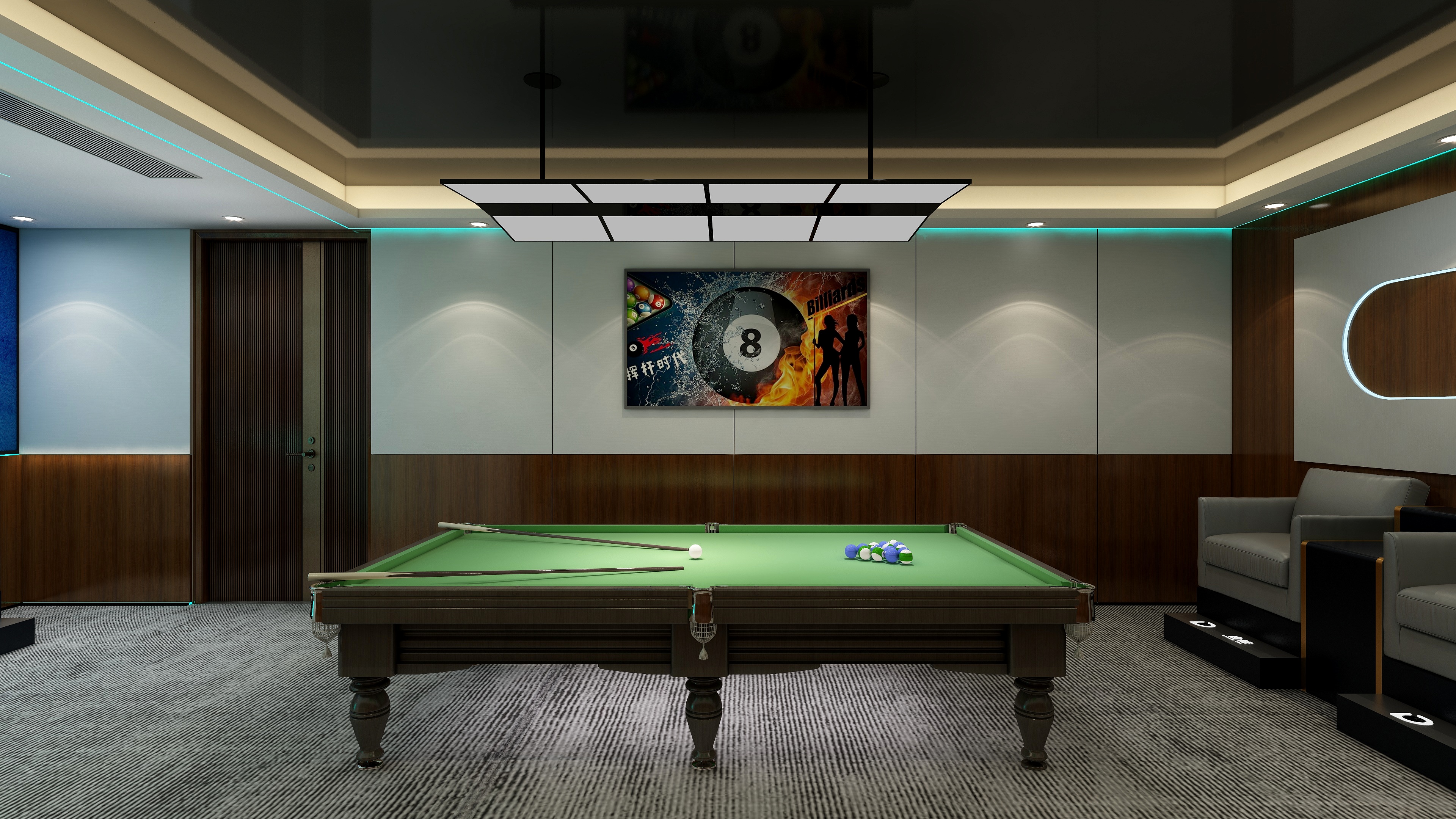 金筑HOME-台球厅包间-装修设计方案