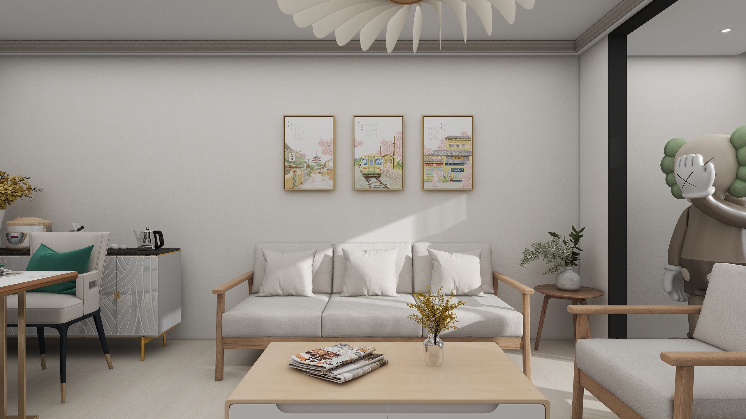 Jerry-空间设计-77㎡3室装修效果图